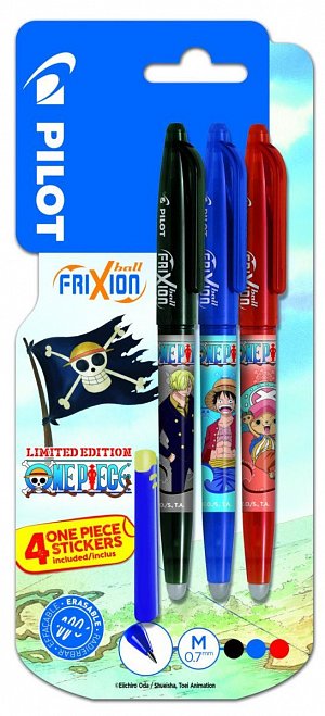 PILOT FriXion Ball 07 One Piece + samolepky, BL, černá, červená, modrá