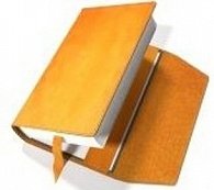 Obal na knihu kožený se záložkou Oranžový