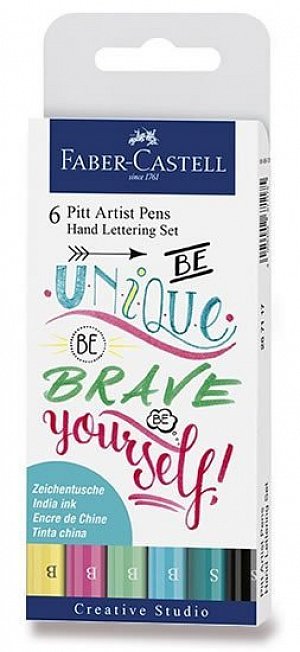 Faber - Castell Popisovač Pitt Artist Pen Handlettering - pastelová sada 6 ks