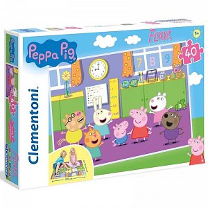 Clementoni Puzzle Supercolor Prasátko Peppa Floor / 40 dílků