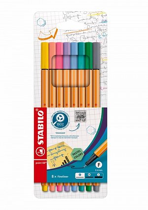 Popisovač STABILO point liner 88 sada 8 ks "Pastel"