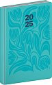 Diář 2025: Cambio - tyrkysové květiny, denní, 13 × 18 cm