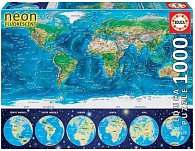 Puzzle svítící Mapa světa 1000 dílků