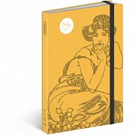 Diář 2017 - Alfons Mucha - týdenní/Žlutý