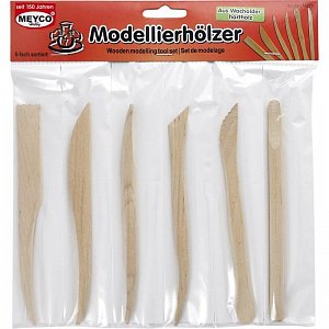 Dřevěná modelovací sada nářadí 6 ks