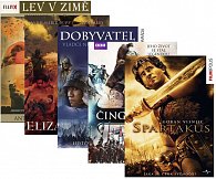Balíček historických filmů 5DVD (Čingischán, Dobyvatel, Alžběta I., Lev v zimě, Spartakus)