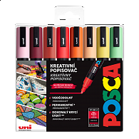 Posca sada popisovačů PC-5M, SUMMER, 1,8 - 2,5 mm, mix teplých tónů (8 ks)