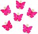 Dřevění motýli 4cm s kolíčkem - růžový mix 6ks