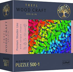 Dřevěné puzzle Duhoví motýli 501 dílků