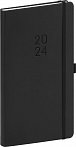 Diář 2024: Nox - černýčerný, kapesní, 9 × 15,5 cm