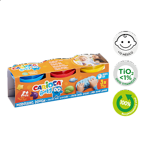 Carioca modelovací hmota Baby Do 1+, 3 × 75 g, mix barev