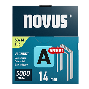 Novus tenké, drátové sponky typ A, 53 F/14 mm, Super Hard, 5000 ks