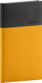 Diář 2023: Dado - žlutočerný, kapesní, 9 × 15,5 cm