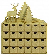 Adventní kalendář dřevěný - Zimní krajinka