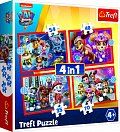 Trefl Puzzle Tlapková patrola ve městě 4v1 (35,48,54,70 dílků)