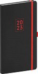 Diář 2023: Nox - černý/červený, kapesní, 9 × 15,5 cm