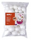 APLI polystyrenové koule, Jumbo pack, mix velikostí, bílé