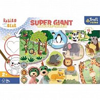 Trefl Puzzle Treflíci a mláďata v ZOO super giant 15 dílků - oboustranné