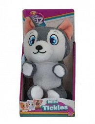 Mini Tickles plyšový pejsek šedý 16 cm na baterie se zvukem