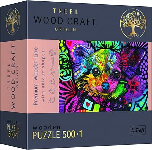 Dřevěné puzzle Barevné štěně 501 dílků