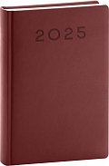 Diář 2025: Aprint Neo - vínový, denní, 15 × 21 cm