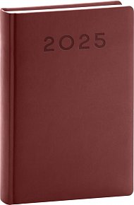 Diář 2025: Aprint Neo - vínový, denní, 15 × 21 cm