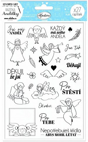 Aladine Razítka Stampo Art - Andělky 27 ks