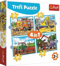 Trefl Puzzle Pracovní stroje 4v1 (12,15,20,24 dílků)