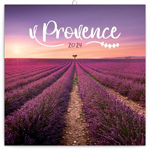 Poznámkový kalendář Provence 2024, voňavý, 30 × 30 cm