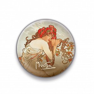 Magnet Alfons Mucha – Léto, kulatý 5 cm