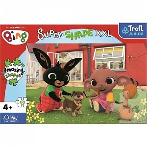 Trefl Puzzle Super Shape XXL Králíček Bing: Hra s pejskem 60 dílků