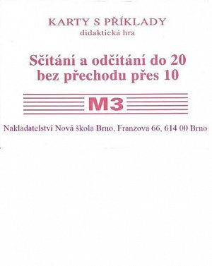 Sada kartiček M3 - sčítání a odčítání do 20 bez přechodu přes 10, 2.  vydání