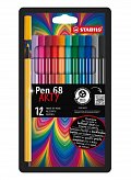 Fixa STABILO Pen 68 sada 12 ks v kartonovém pouzdru "ARTY"
