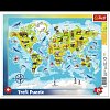 Trefl Puzzle Mapa světa se zvířátky / 25 dílků