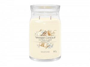 YANKEE CANDLE Soft Wool & Amber svíčka 567g / 2 knoty (Signature velký)