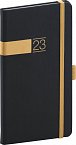 Diář 2023: Twill - černozlatý, kapesní, 9 × 15,5 cm