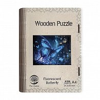 Dřevěné puzzle/Fluorescentní motýl A4