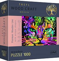 Trefl Wood Craft Origin Puzzle Barevná kočka 1000 dílků - dřevěné