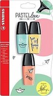 Zvýrazňovač STABILO BOSS MINI Pastell, sada 3 ks Blister 116-7,113-7,129-7,