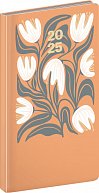 Diář 2025: Cambio - oranžové květiny, kapesní, 9 × 15,5 cm