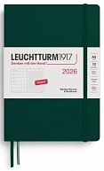 Weekly Planner & Notebook 2026 Medium (A5) Forest Green - tečkovaný