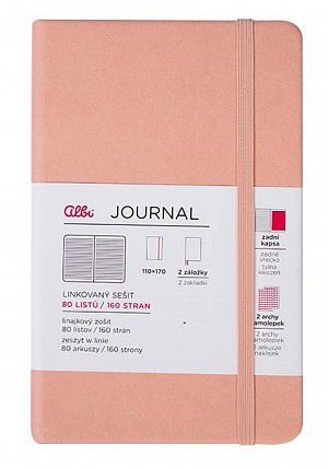 Růžový střední journal zápisník