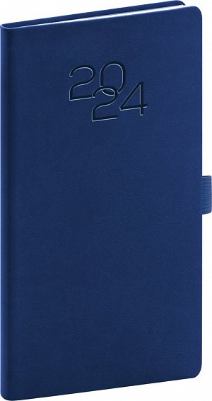Diář 2024: Vivella Classic - modrý, kapesní, 9 × 15,5 cm