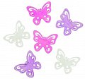 Dřevění motýli 6cm - růžovofialový mix 6ks