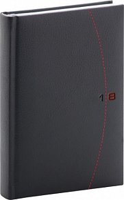 Diář 2018 - Tailor - denní, B6, černočervený, 11 x 17 cm