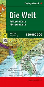 Mapa světa 1:20.000.000 / politická,  fyzická (nástěnná; německá verze)