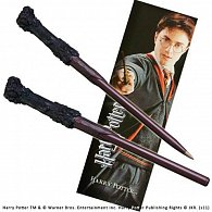 Harry Potter: Psací pero jako hůlka s knižní záložkou - hůlka Harryho Poterra