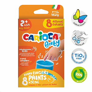 Carioca prstové barvy Baby 2+, 8 × 50 ml