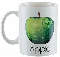 Hrnek keramický - Beatles/jablko/bílý