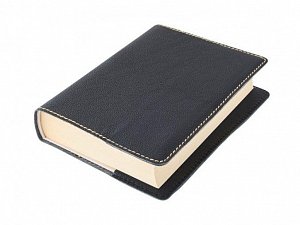 Kožený obal na knihu KLASIK XL 25,5 x 39,8 cm - kůže černá vzorovaná
